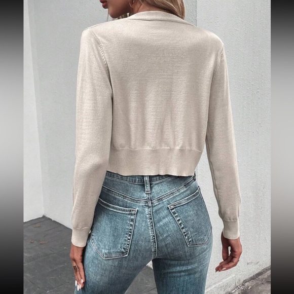 Boho open front cropped cardigan - Picture 3 of 16